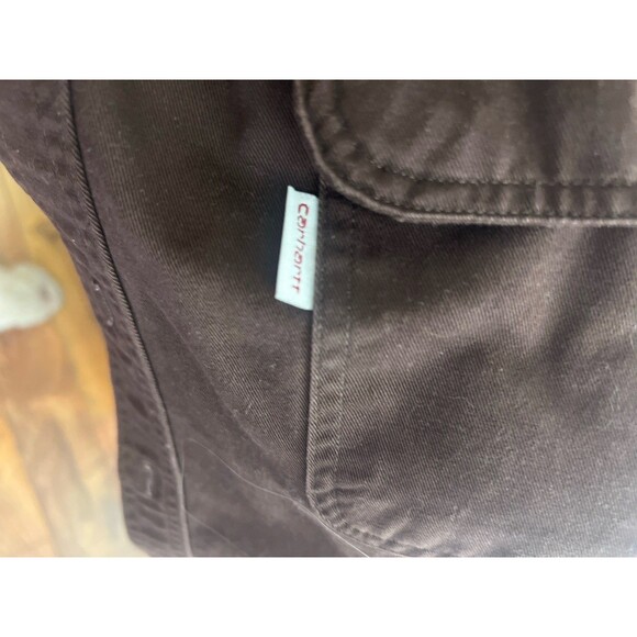 Carhartt Men’s 2XL Tall Brown Button Up Work Shirt Long Sleeve Canvas Utility - Picture 8 of 10